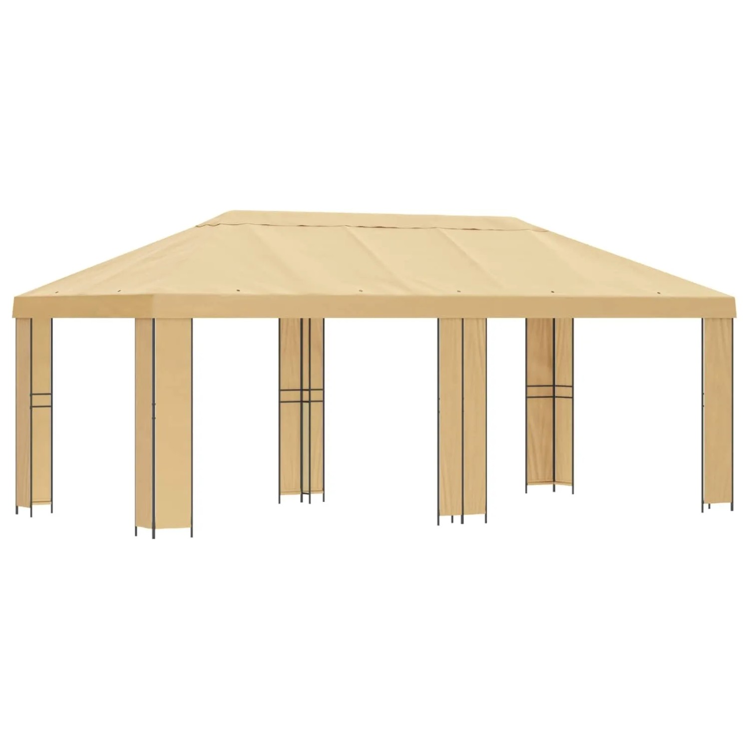 vidaXL Garten Pavillon 6 x 3 m Creme Polyester und Stahl 190 3376008