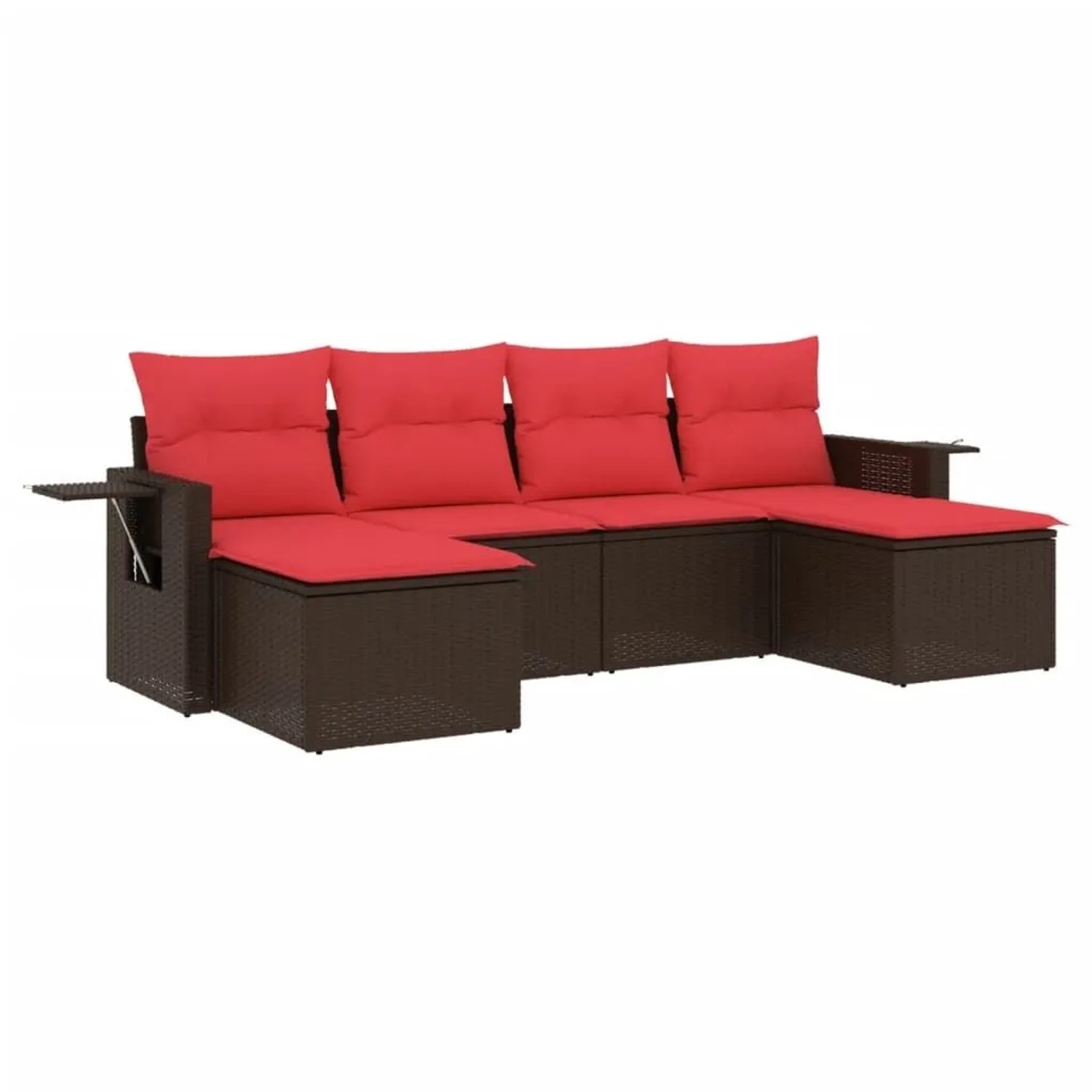 vidaXL 6-Tlg Gartensofa-Set mit Kissen Braun Polyrattan 3220523 günstig online kaufen