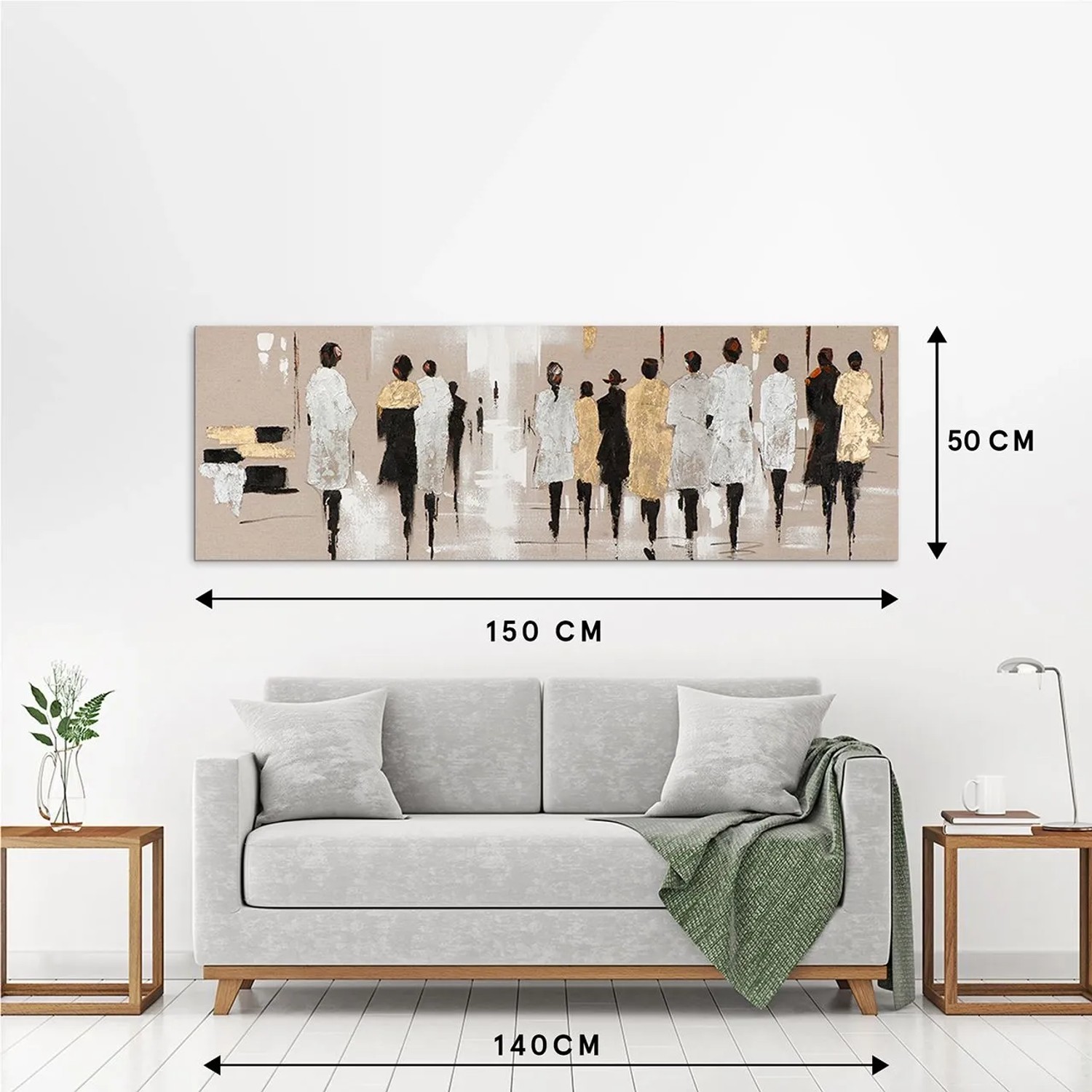 Art Universe Leinwandbild Modenschau mit Gold und Silber 50 x 150 cm