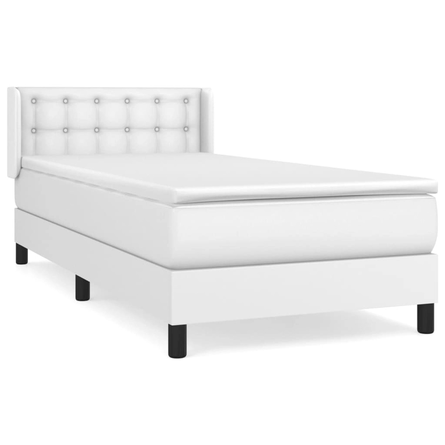 vidaXL Boxspringbett mit Matratze Weiß 80x200 cm Kunstleder 3130746 günstig online kaufen