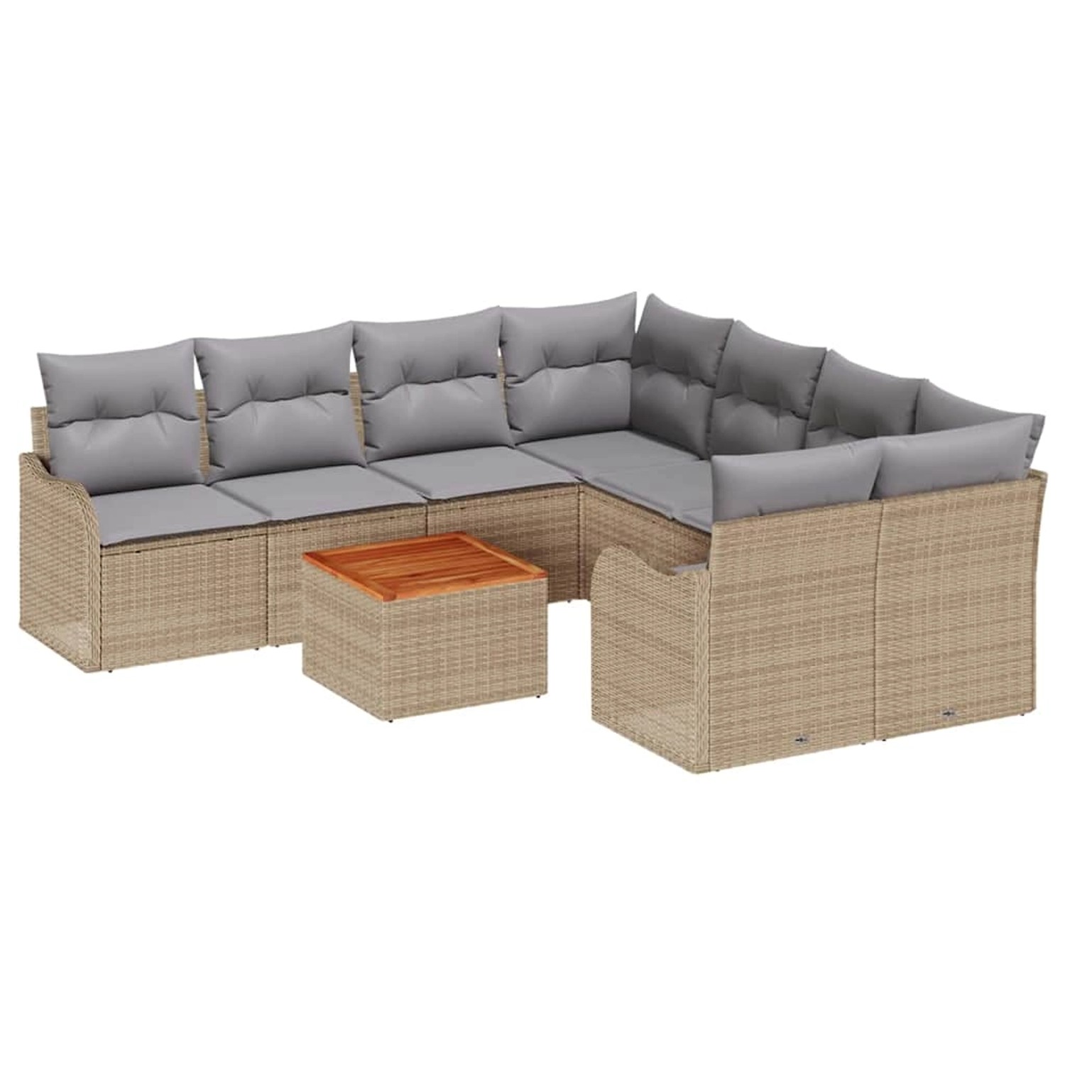 vidaXL Garten-Sofa-Set 9-Tlg Beige Poly Rattan 3347434 günstig online kaufen
