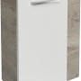 Fackelmann Waschbeckenunterschrank SBC Eiche Natur, 44 cm breit, mit weißer Tür und schwarzem Waschbecken.