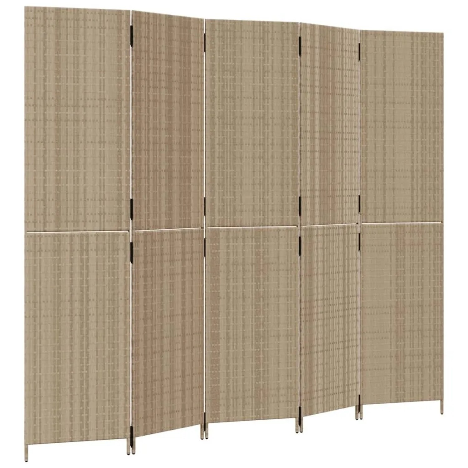 vidaXL Paravent 5 Tlg Beige Poly Rattan 365367