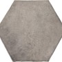 Graue, glänzende Wandfliese Antik Hexagon aus Steingut, 15x17,5 cm, für Innenräume.