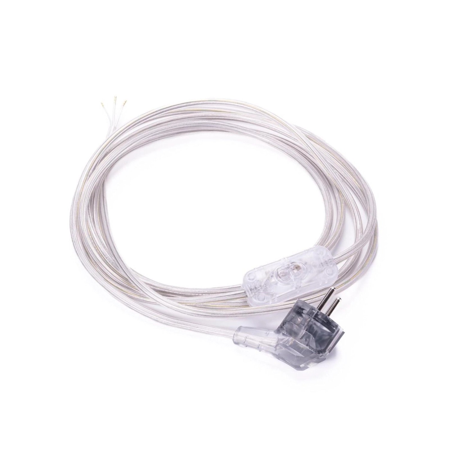 Orion Lightstyle Schuko Zuleitung 3,10 Meter mit Schalter Transparent