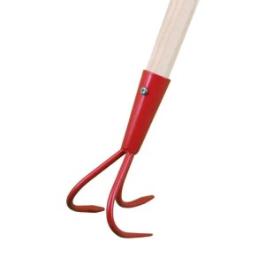 Galaflor Kleingrubber aus Stahl mit Holzstiel 3 Zinken