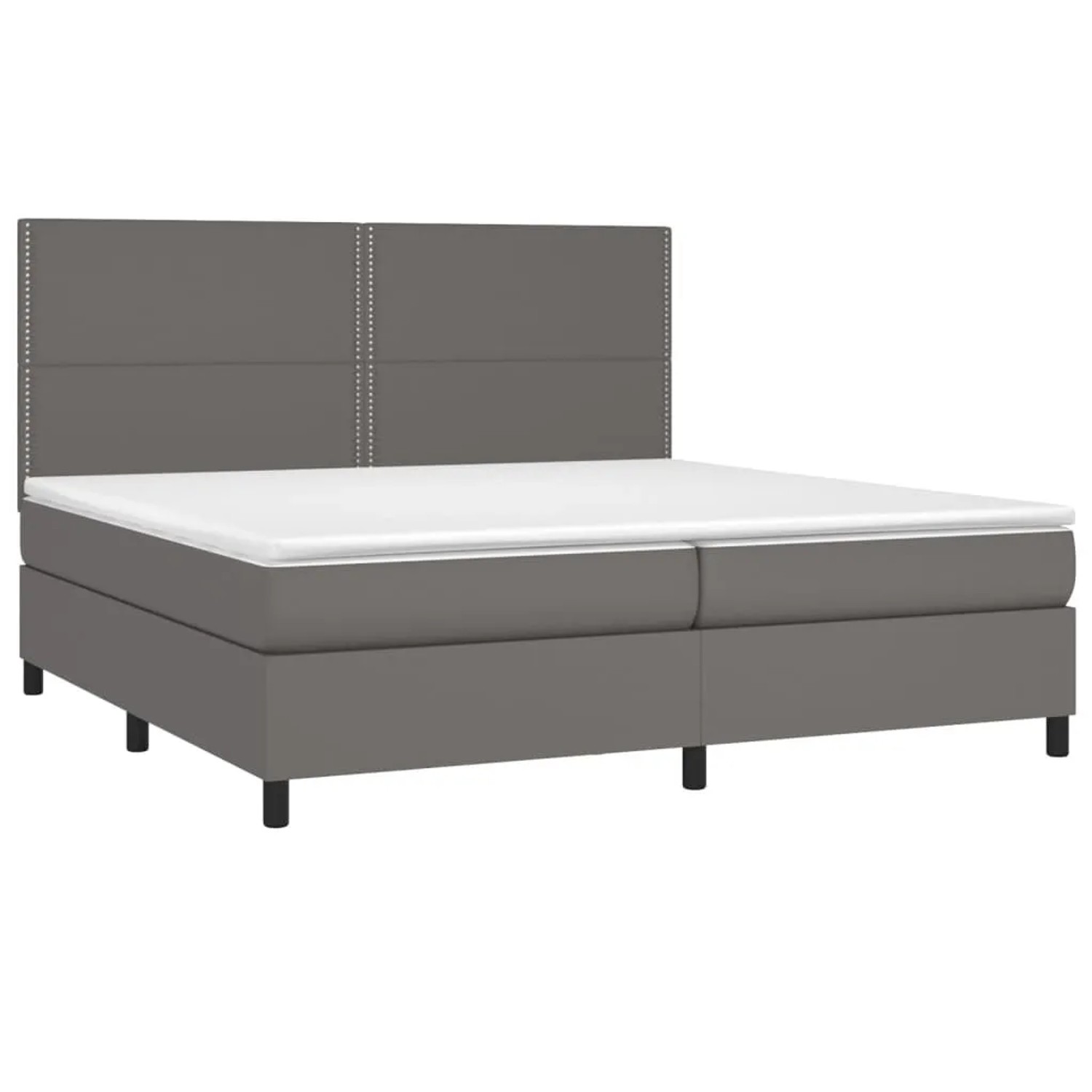 vidaXL Boxspringbett mit Matratze & LED Grau 200x200 cm Kunstleder 3135907 günstig online kaufen