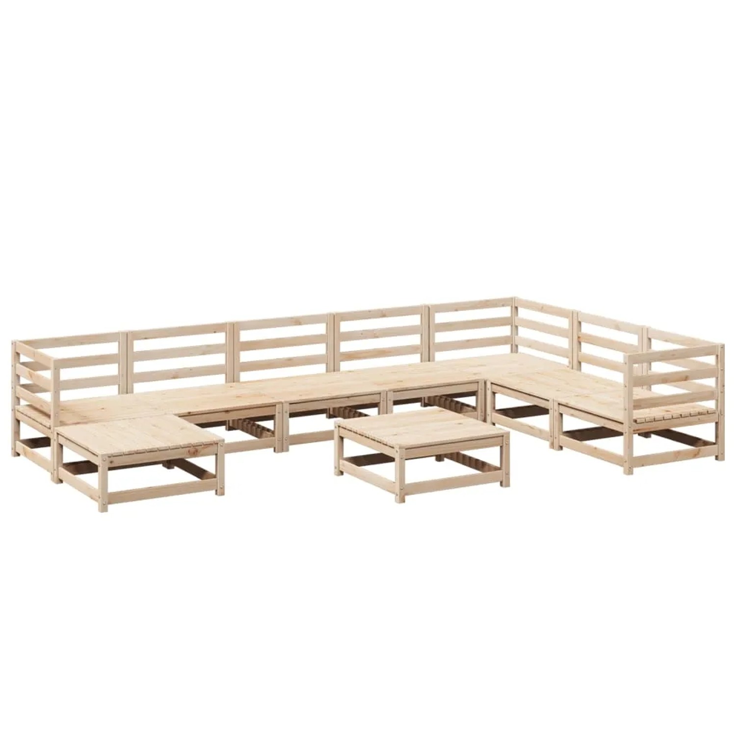 vidaXL 9-Tlg Garten-Sofagarnitur Massivholz Kiefer 3299581 günstig online kaufen