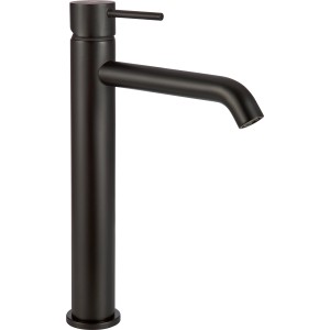 Moderne, mattschwarze Waschtischarmatur von baliv, Modell WT-621. Ideal für Aufsatzwaschbecken.