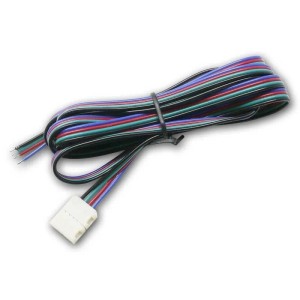 Schnellanschlusskabel für RGB SMD-Stripe, 4-polig, 2m lang, mit weißem Stecker.
