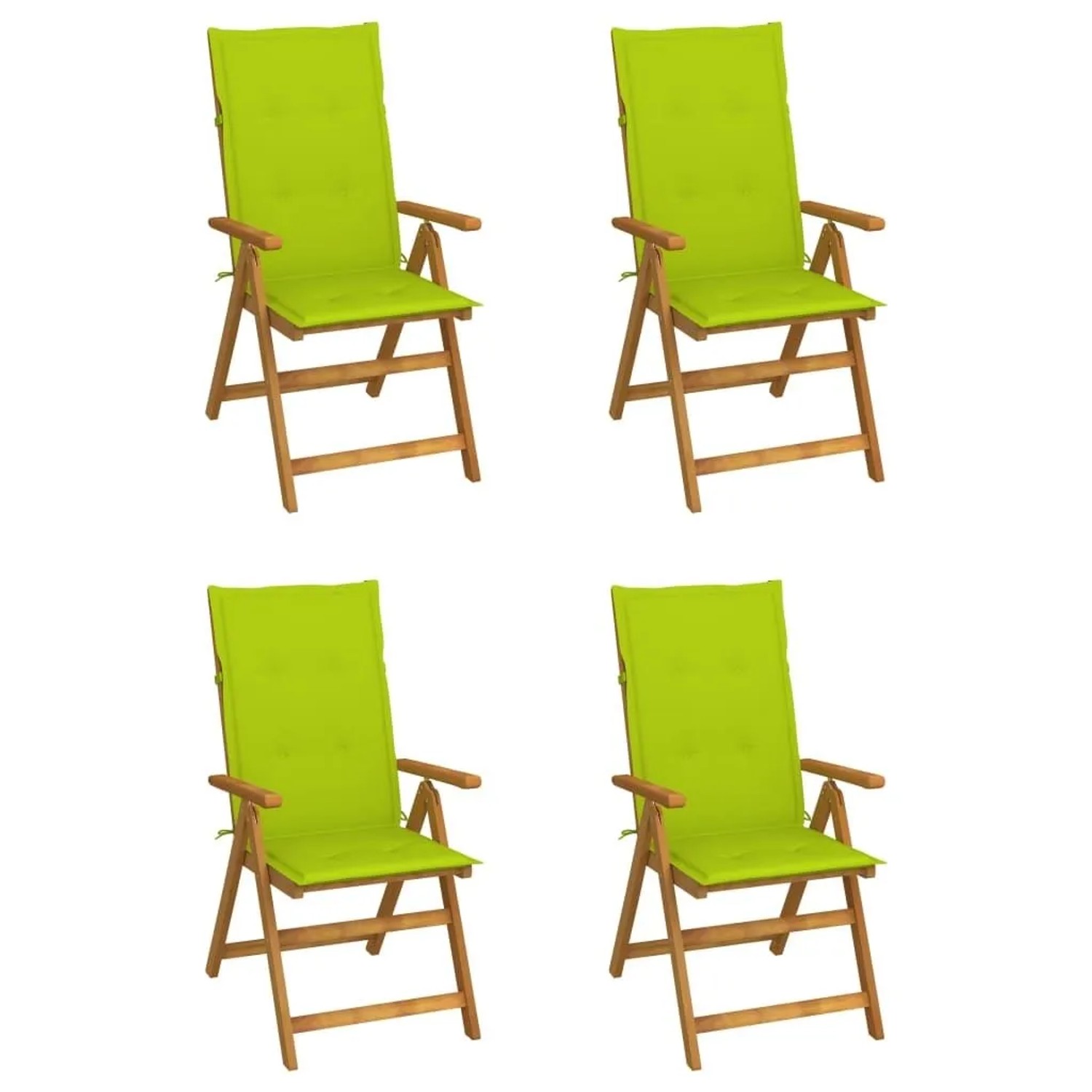 vidaXL Hochlehner Verstellbar 4 Stk mit Auflagen Massivholz Akazie 3065358