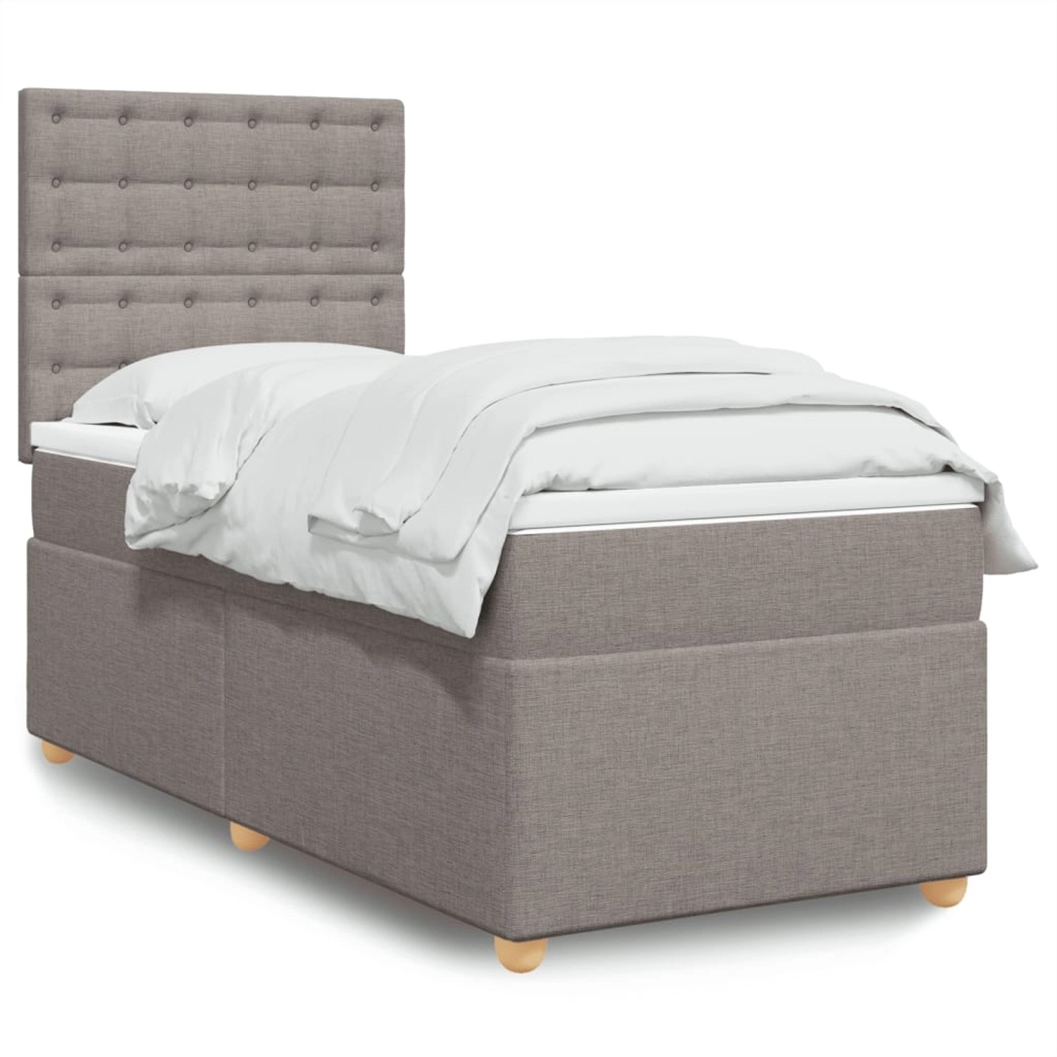 vidaXL Boxspringbett mit Matratze Taupe 80x200 cm Stoff 3293425 günstig online kaufen