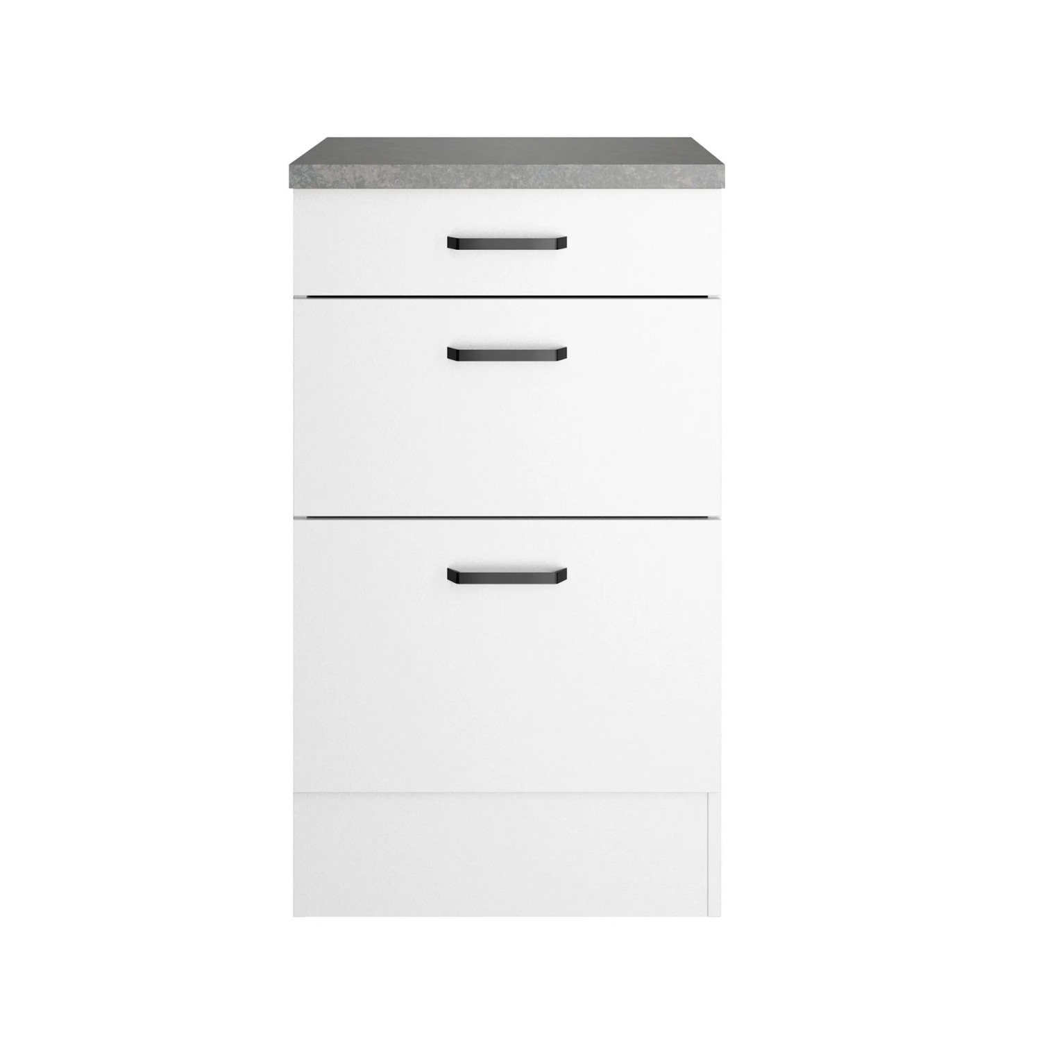 OPTIFIT Unterschrank Bonn214 50 x 88 x 60 cm Weiß mit Schubkästen
