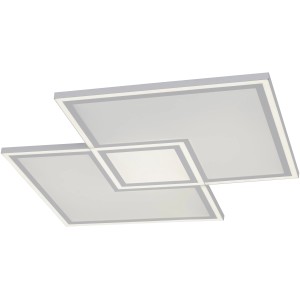 Weiße LED-Deckenleuchte Edging, 67,7x67,7 cm, CCT 2700-5000K, dimmbar mit Fernbedienung.