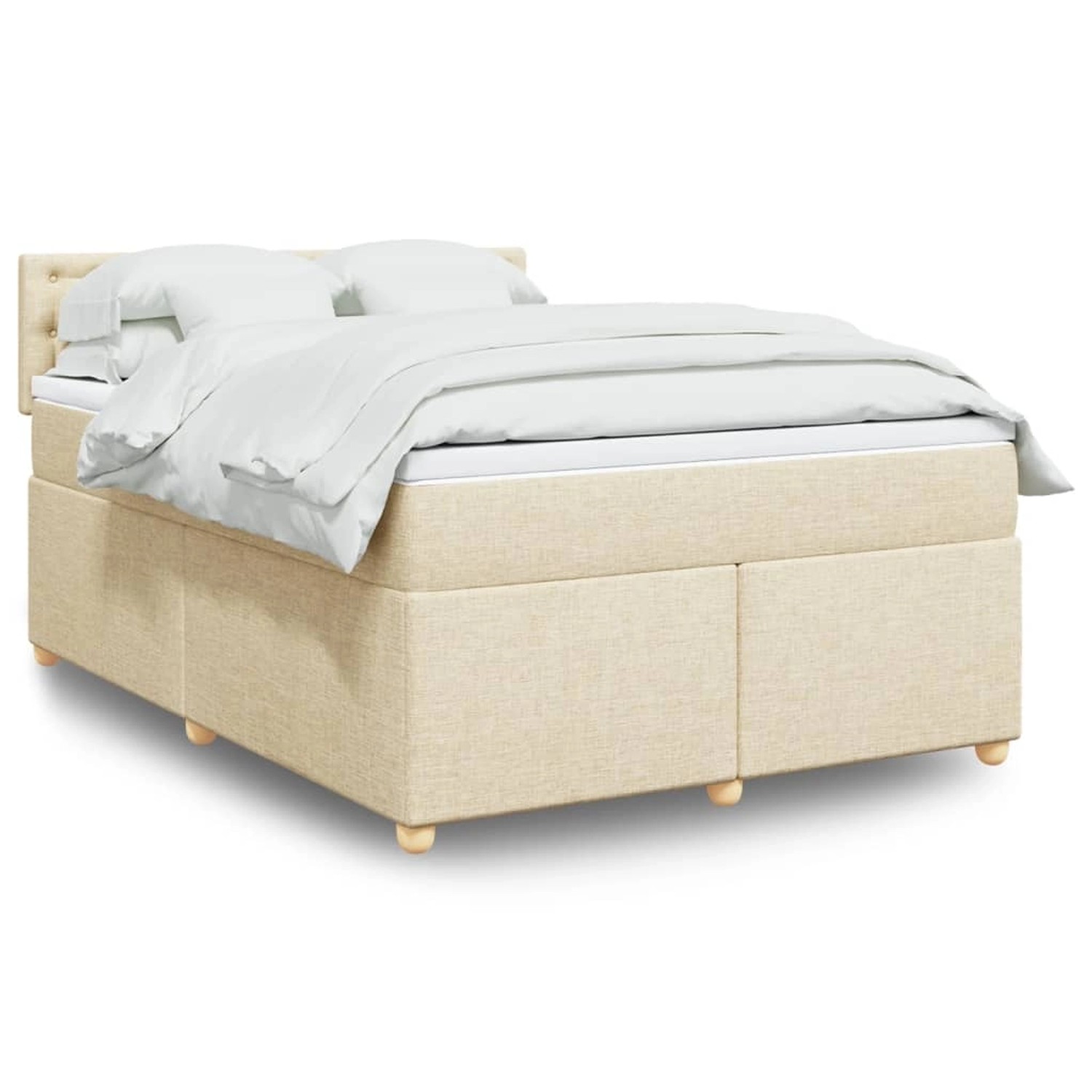 vidaXL Boxspringbett mit Matratze Creme 160x200 cm Stoff 3289050 günstig online kaufen