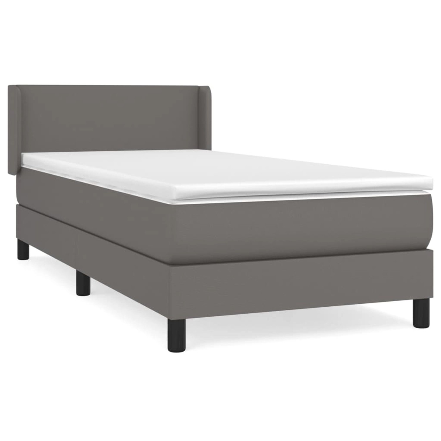 vidaXL Boxspringbett mit Matratze Grau 90x200 cm Kunstleder1376624 günstig online kaufen