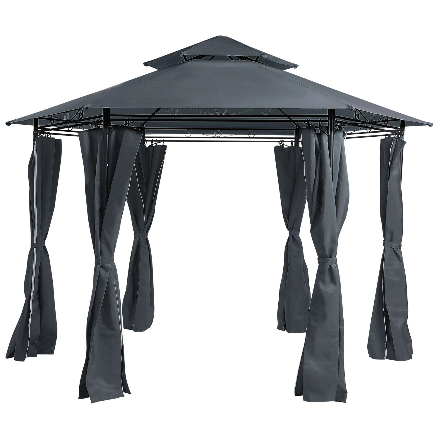 Beliani Pavillon PORTEL Graphitgrau 350x350x270 günstig online kaufen