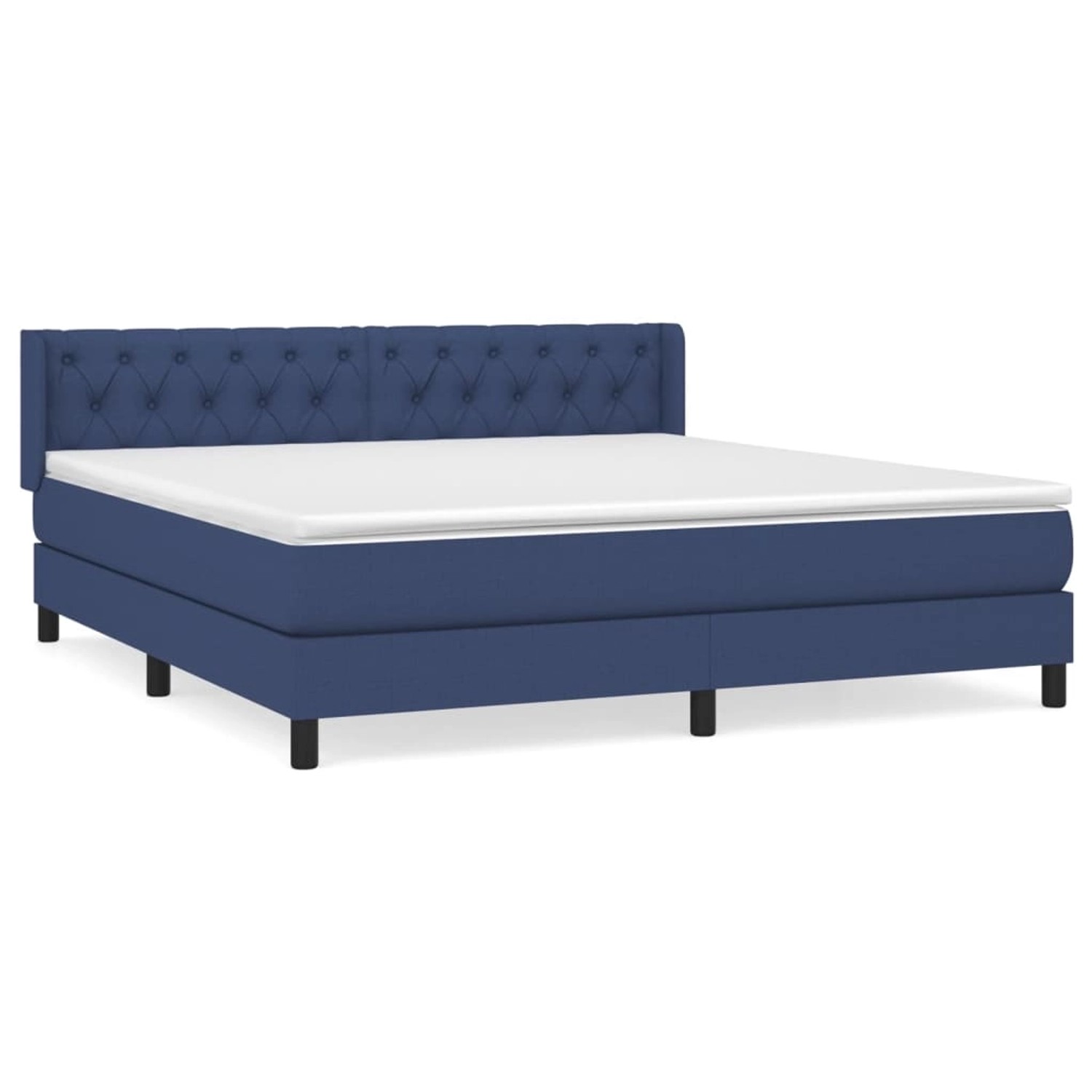 vidaXL Boxspringbett mit Matratze Blau 160x200 cm Stoff 3129967 günstig online kaufen