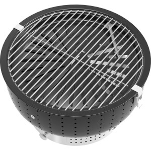Schwarzer Jamestown Holzkohle Tischgrill Darron mit verchromtem Grillrost.