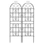 2er Set Costway Rankgitter aus Metall, schwarz, 180x50cm. Gartenzaun mit dekorativem Muster.