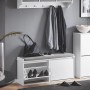 SoBuy Schuhbank Schmal mit 2 Klappen Garderobenbank mit Sitzkissen FSR98-XL-W_3
