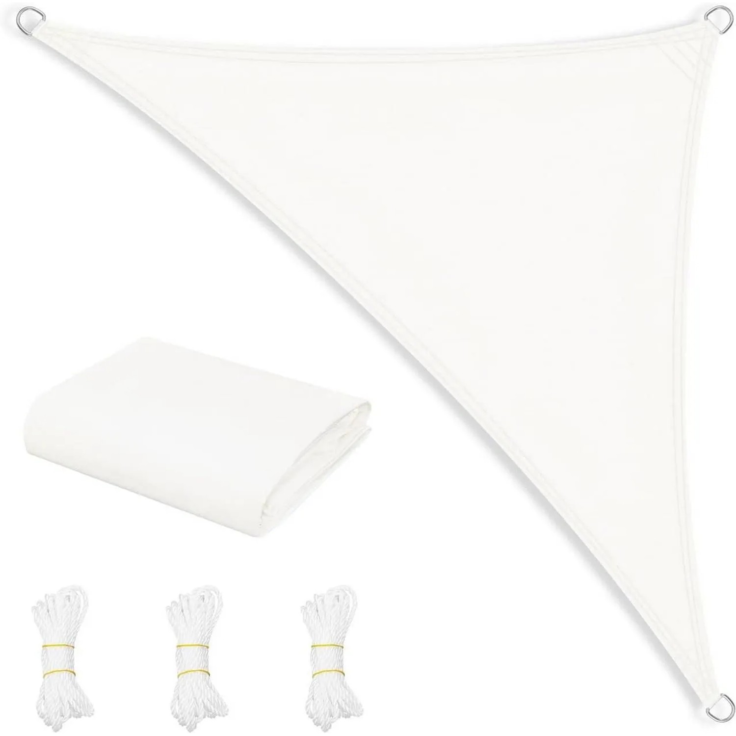 WOLTU Sonnensegel PES 200 g/m² Polyester 95% UV Schutz Creme 3,6x3,6x5,1 m