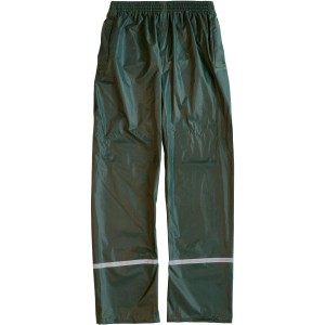 Scheibler Basic Regenhose 8118 in Oliv, Größe L. Wasserdichte Arbeitskleidung mit Reflektoren.