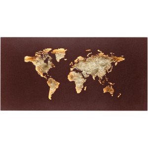Paul Neuhaus LED-Wandleuchte Map, Rost/Gold, 60x30cm, Weltkarte. Dekorative Wandlampe für indirektes Licht.