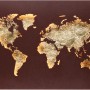Paul Neuhaus LED-Wandleuchte Map, Rost/Gold, 60x30cm, Weltkarte. Dekorative Wandlampe für indirektes Licht.