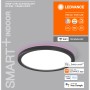 Smarte Ledvance LED-Deckenleuchte Orbis Ultra Slim mit Rücklicht, schwarz, Ø 23 cm.