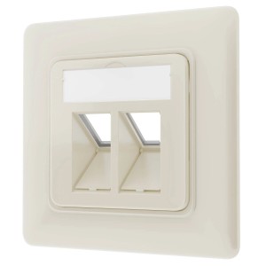 hb-digital Netzwerkdose Unterputz, 2 Port Datendose RJ45 in RAL9010.