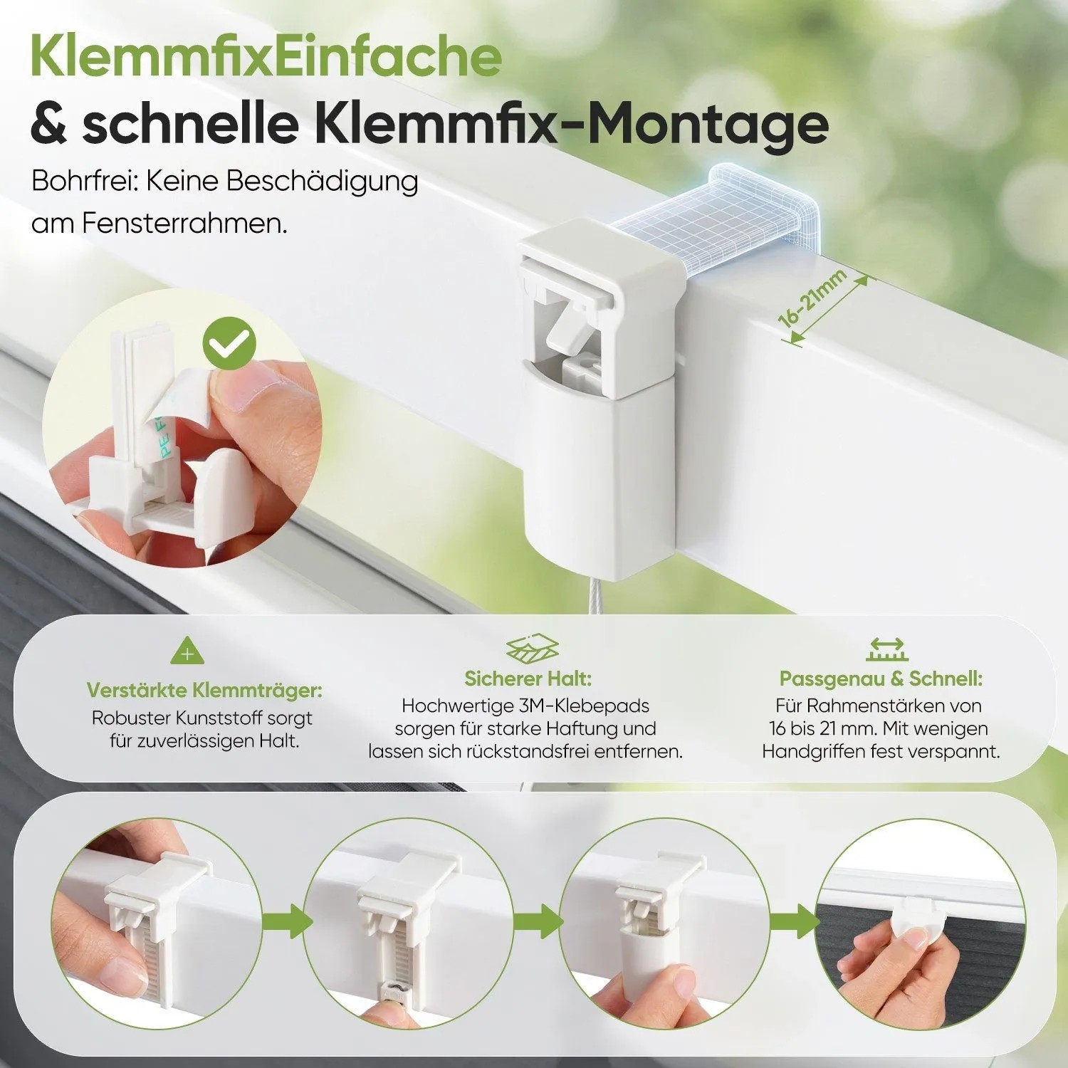 SALCAR Wabenplissee Thermo Plissee Klemmfix ohne Bohren Verspannt Verdunkelnd Blickdicht Grau 100x120cm für Fenster und Tür Sonnenschutz Hitzeschutz_6