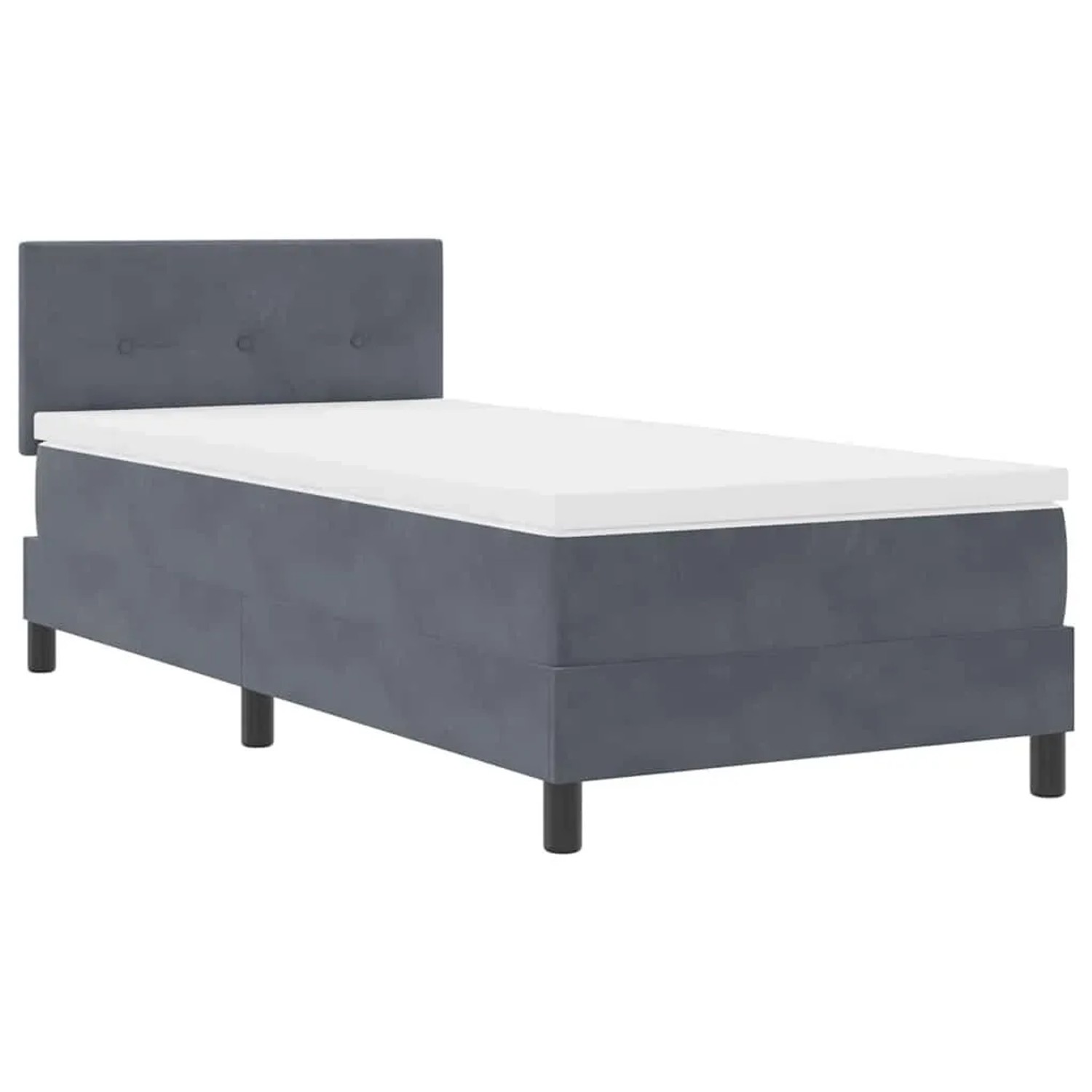 vidaXL Boxspringbett mit Matratze Dunkelgrau 80 x 200 cm Stoff 3339135 günstig online kaufen