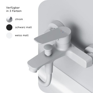 AM.PM Wannenarmatur FTA10033 Hit Aufputz, weiß matt. Wasserhahn für Bad und Dusche.