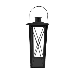Schwarze Boltze Laterne Farol, 50 cm hoch, aus Eisen und Glas für Innen und Außen.
