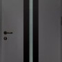 Moderne, anthrazitfarbene Splendoor Haustür ThermoSpace Prime Dublin mit Glaseinsatz.