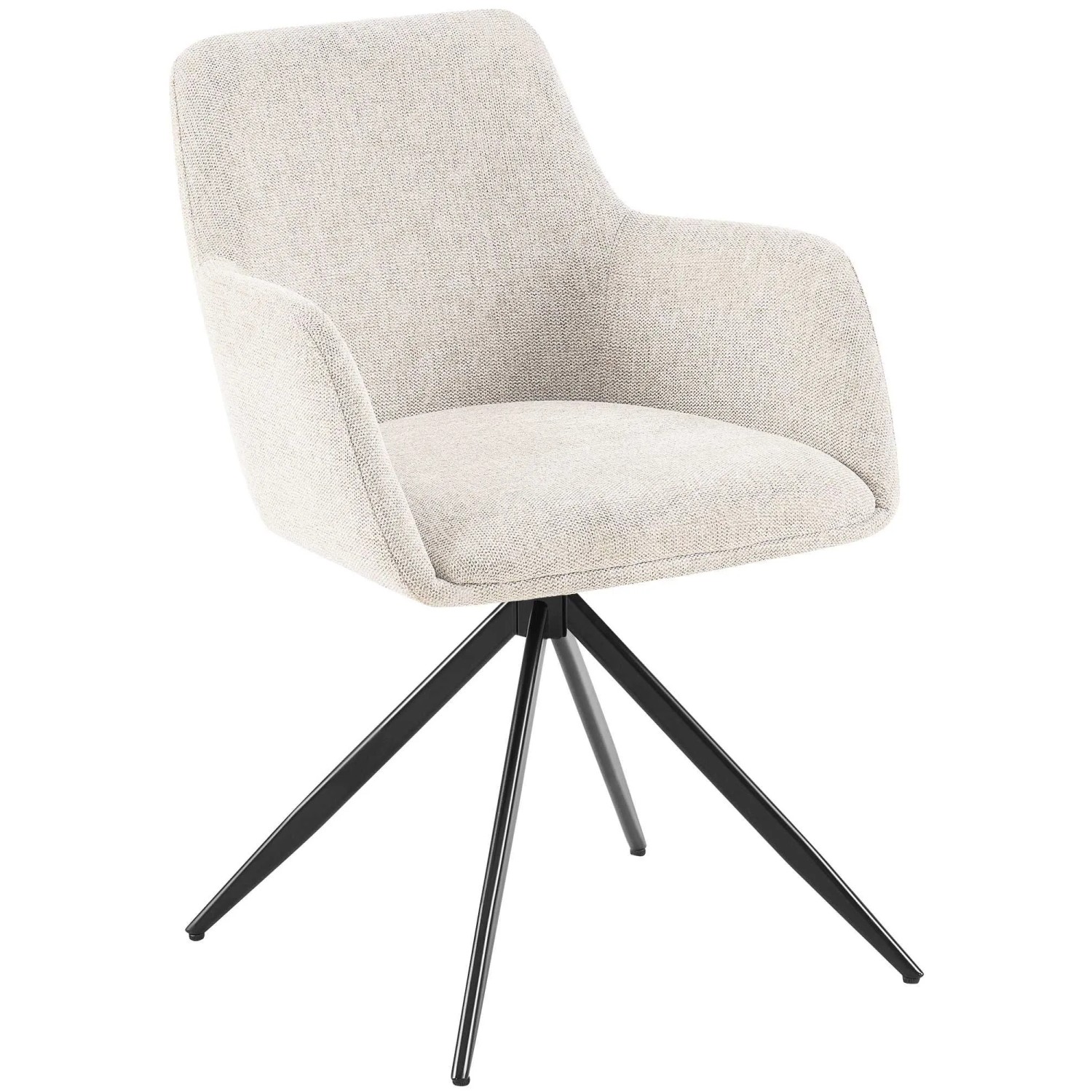 DELUKE Esszimmerstuhl PELON Stoff Creme 56x62x81cm Essstühle Esszimmerstühle Küchenstühle Wohnzimmerstühle