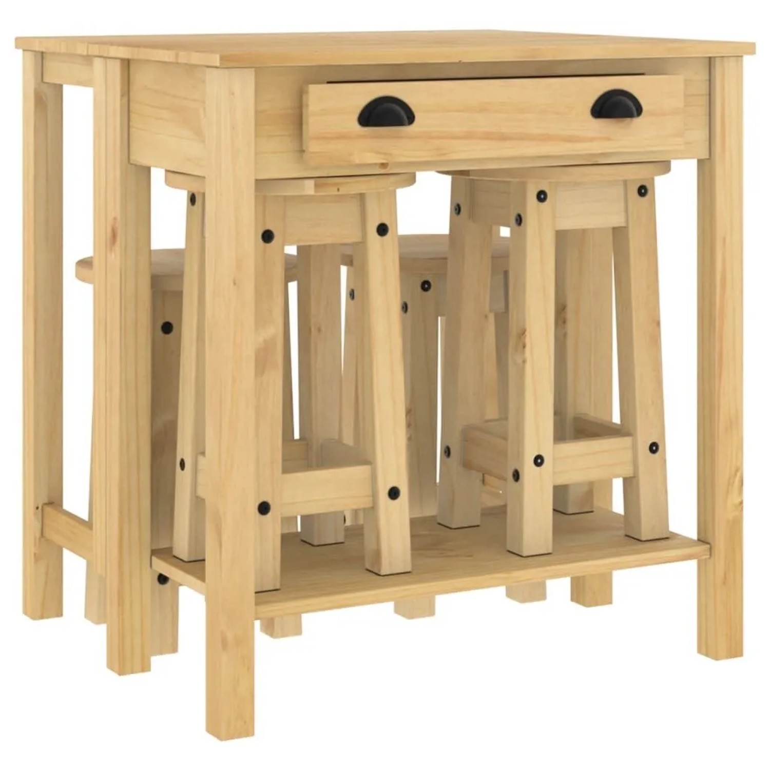 vidaXL 5 Tlg Bar-Set Massivholz Kiefer 3217075