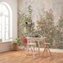 Komar Vliesfototapete Wall Roses, 300x250 cm, mit Rosenmuster im Esszimmer.