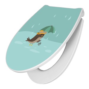 Banjado Premium WC-Sitz mit Motiv Rainbird: Toilettendeckel mit Absenkautomatik aus Duroplast.