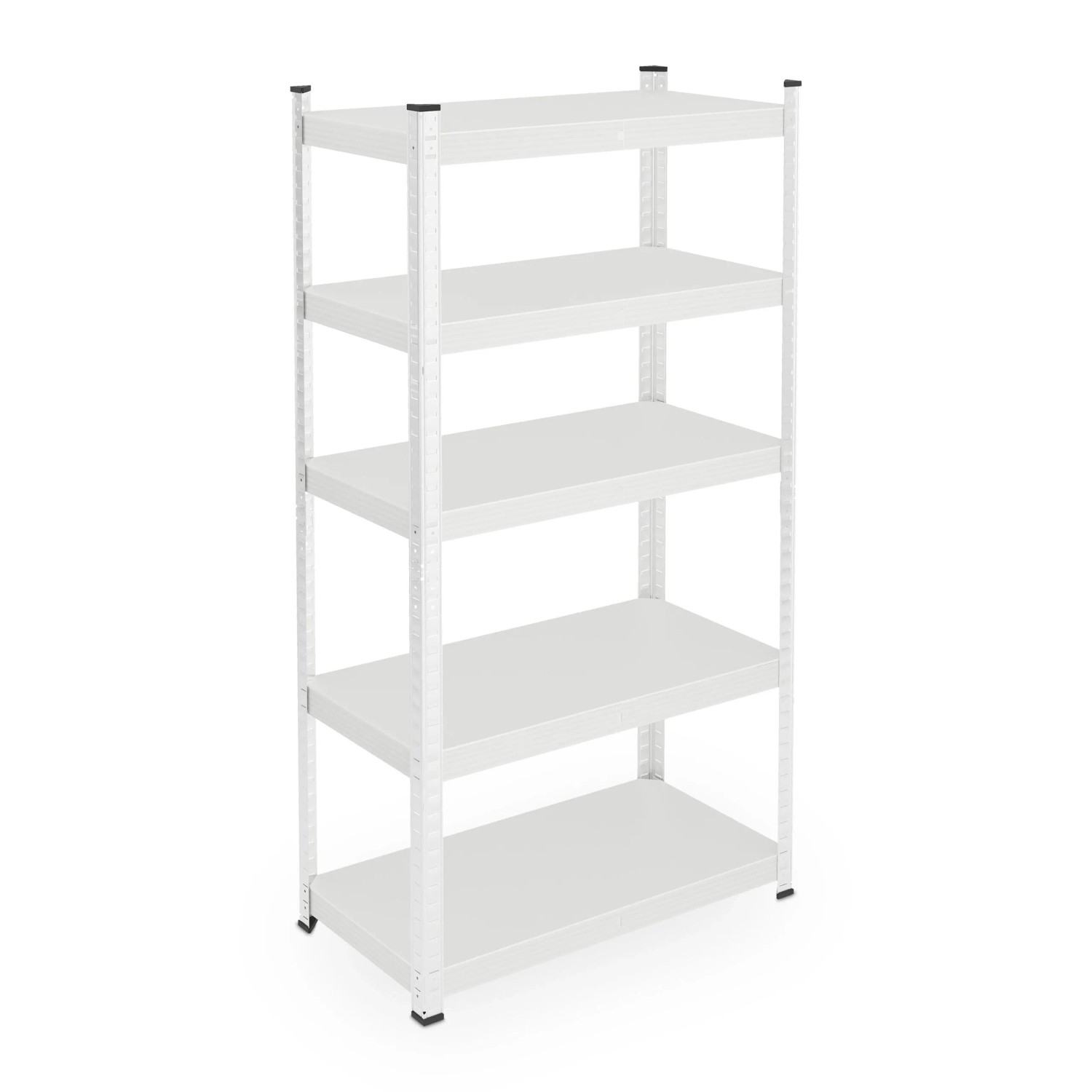 Relaxdays Schwerlastregal Metall Weiß Teilbar 150 cm x 75 cm x 30 cm 10,5 kg