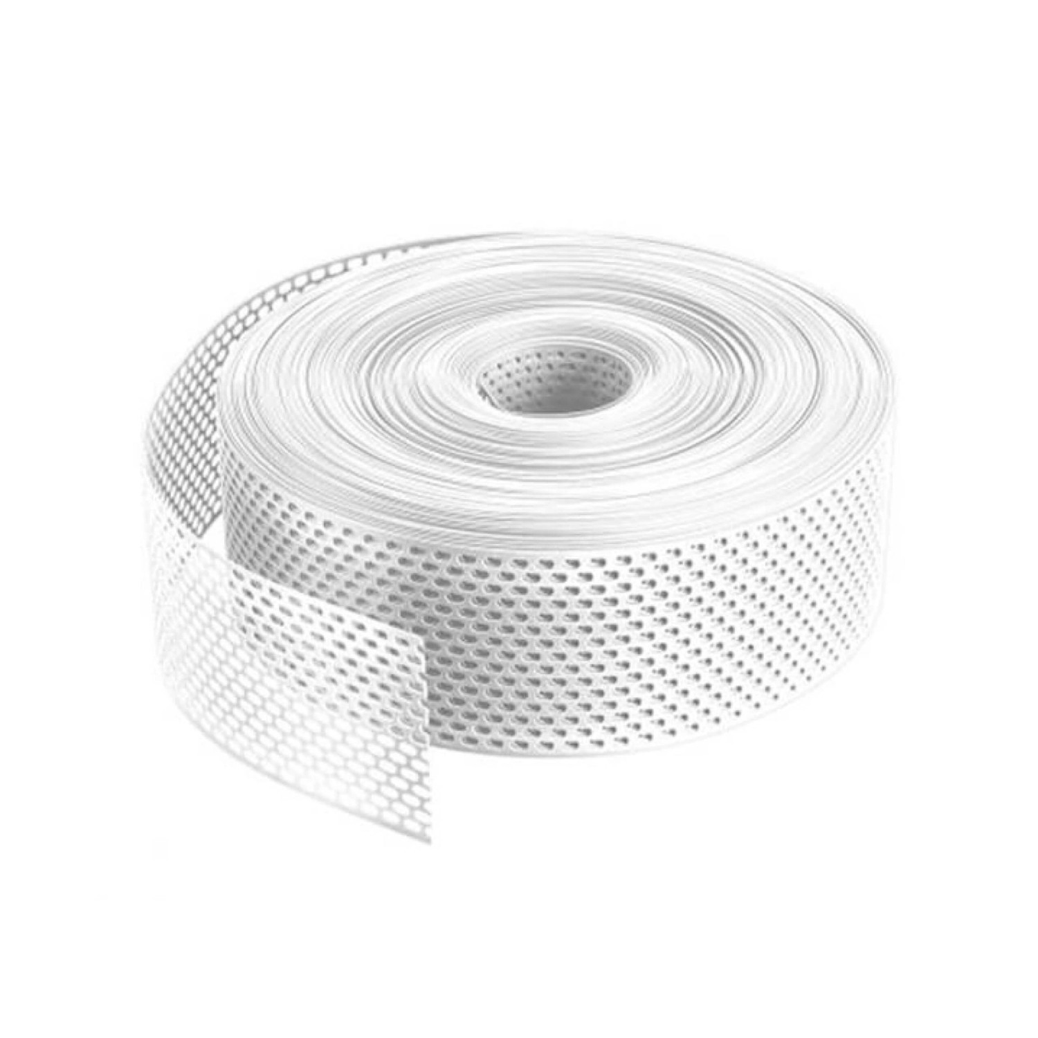Daprona Lüftungsband Traufgitter 60m x 80mm PVC Gerollt Weiß