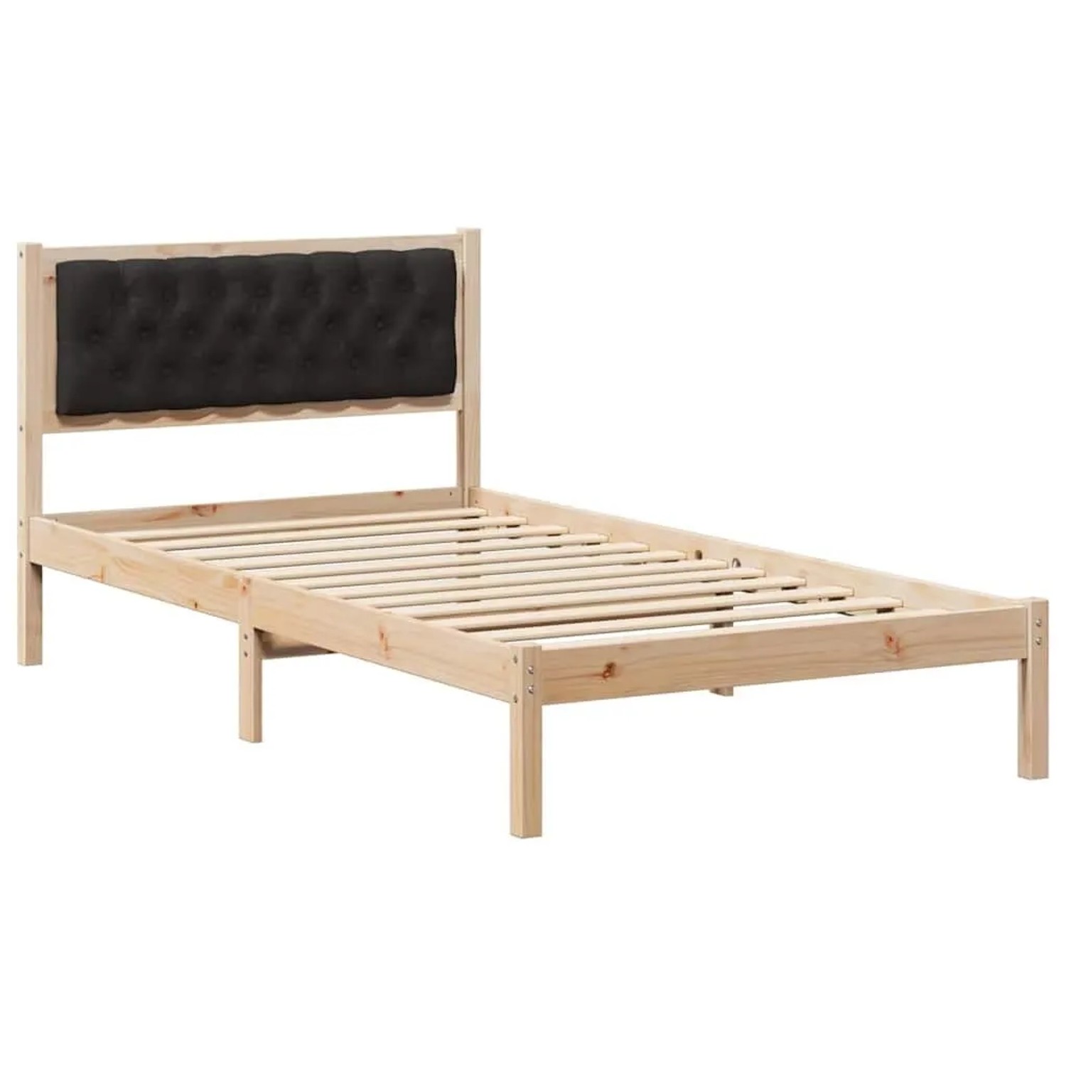 vidaXL Bettrahmen Schwarz 100 x 200 cm Massives Kiefernholz 878211