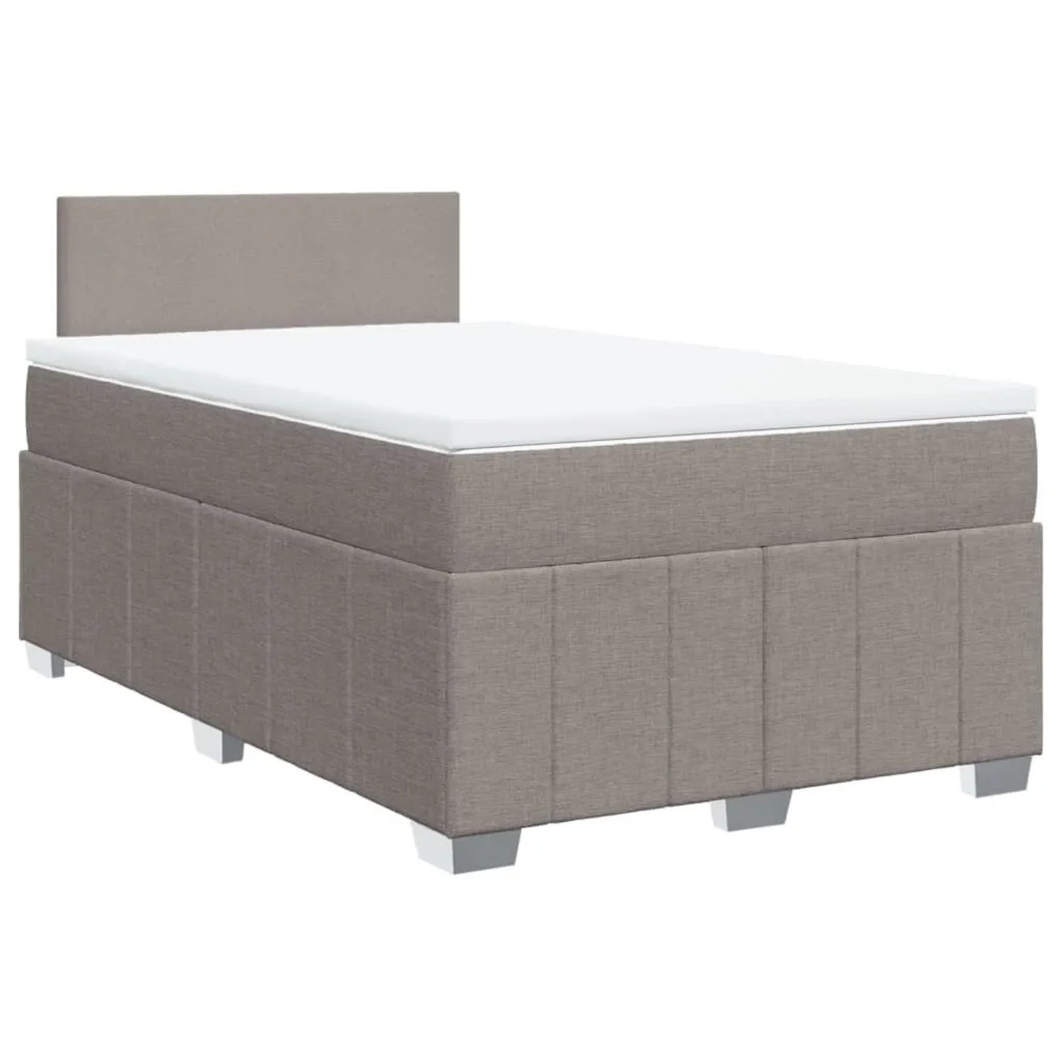 vidaXL Boxspringbett mit Matratze Taupe 120x190 cm Stoff 3287004