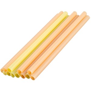Fackelmann Mehrweg-Trinkhalme Sommerparty, 12er-Set in Gelb und Grapefruit, wiederverwendbar.