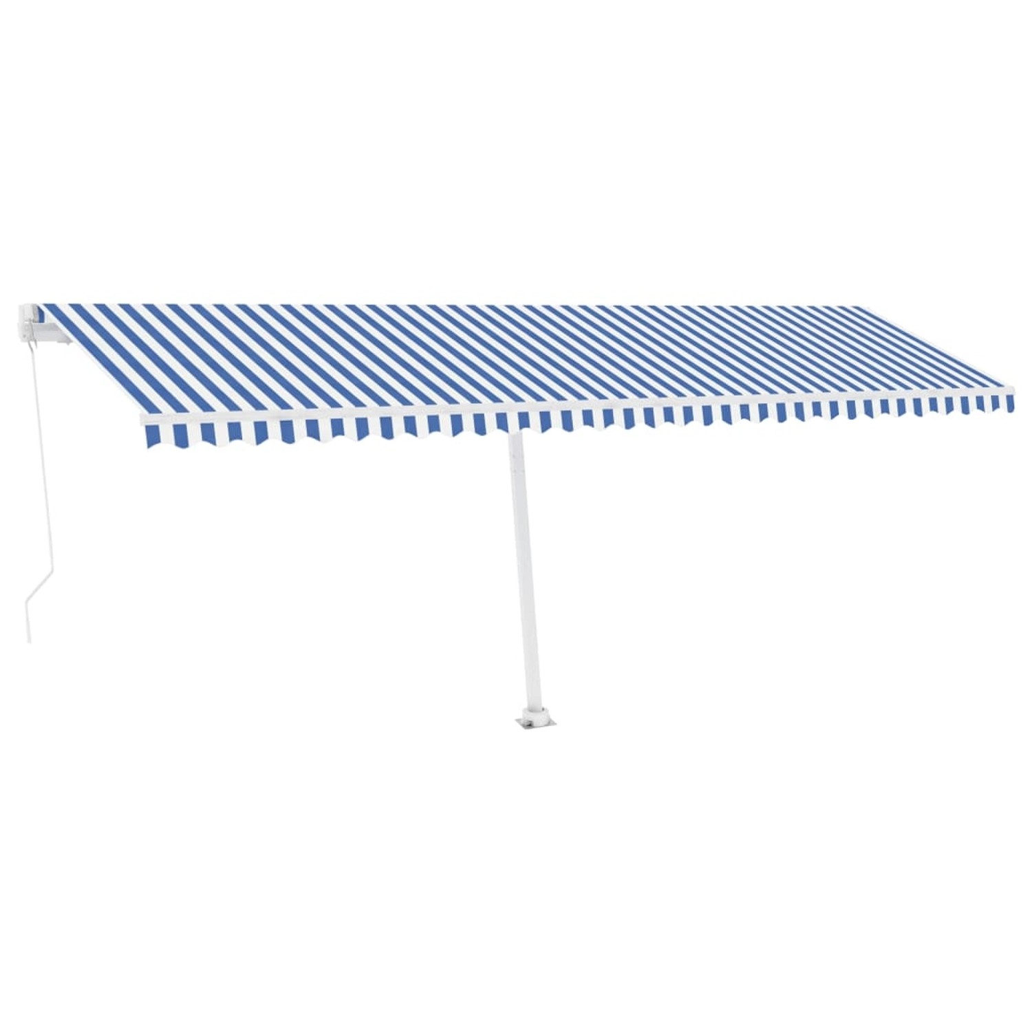 furnicato Standmarkise Manuell Einziehbar 600x300 cm Blau/Weiß günstig online kaufen
