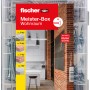 Fischer Meister-Box Wohnraum mit 160 Dübeln und Schrauben, sortiert in transparenter Kunststoffbox.