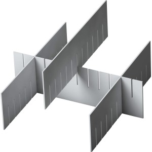 Weißer Eurobox-System Abtrenner (36x16 cm) zur Unterteilung von Aufbewahrungsboxen.