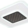 Moderne LED-Deckenleuchte Gisell, weiß matt, mit Sternenmuster und Fernbedienung.