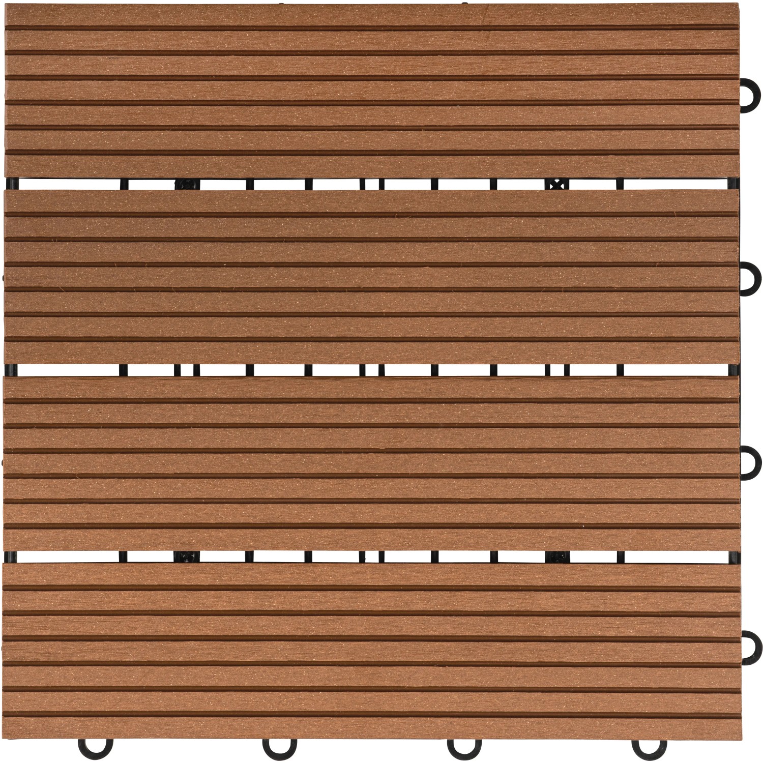Home Deluxe WPC Klickfliese Bavaro hellbraun, 30x30cm, Holzfliese mit Klicksystem.